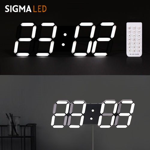 시그마 LED벽시계(리모컨 포함) 블랙 대형
