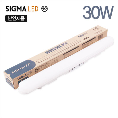 국산 LED일자등 30W 주광색(하얀빛) KS 난연제품 주방/사무실 교체용 /시그마