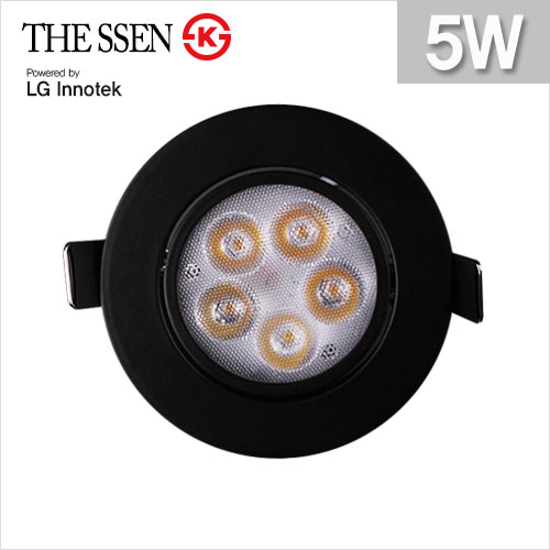 THE SSEN LED일체형 매입등 블랙 5W LG이노텍칩 KS